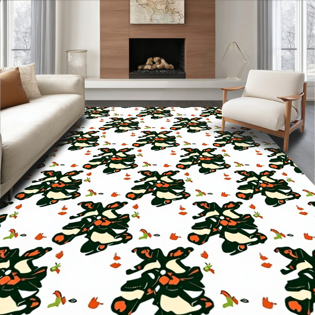 Abstract Floral Arrangement Pattern Rug
