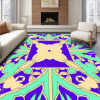 Ornate Purple Cream Mint Pattern Rug