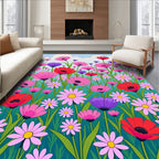 Vibrant Meadow Floral Pattern Rug