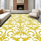 Gold Elaborate Traditional Damask Rug