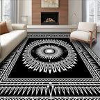 Radial Sunburst With Intricate Border Design Rug