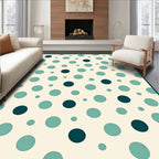 Teal Cream Polka Dot Pattern Rug