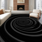 Dark Spiral Abstract Design Rug