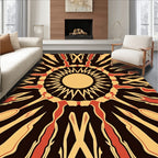 Radiating Sunburst Geometric Pattern Rug