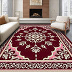 Elegant Floral Medallion Border Rug