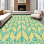 Chevron Pattern With Teal Stripes Rug