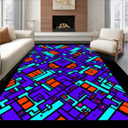 Abstract Circuit Board Geometric Rug