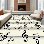 Musical Notes Staff Pattern Rug