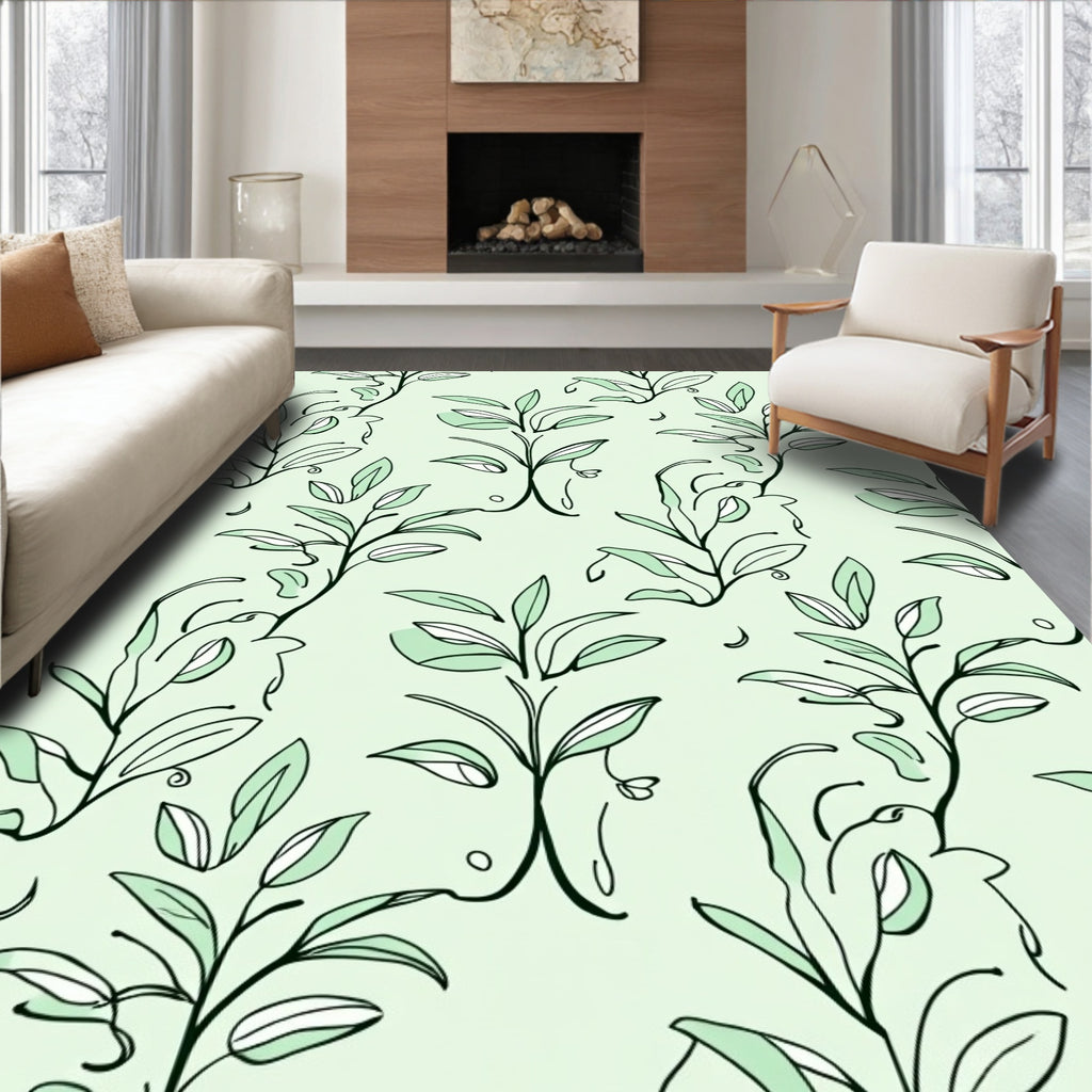 Delicate Leaf Vine Pattern Rug