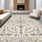 Ornate Floral Scrollwork Design Rug