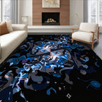 Abstract Blue Dark Night Pattern Rug