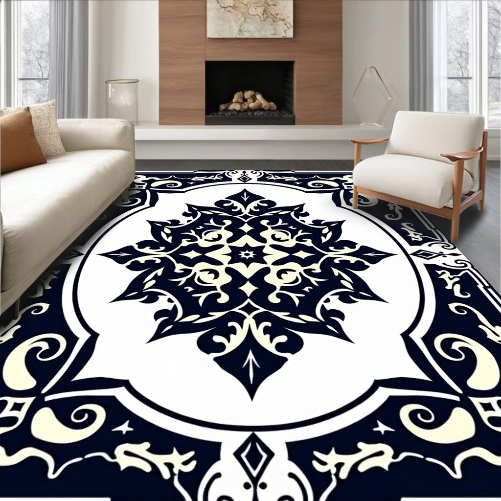 Elegant Colonial Floral Medallion Rug