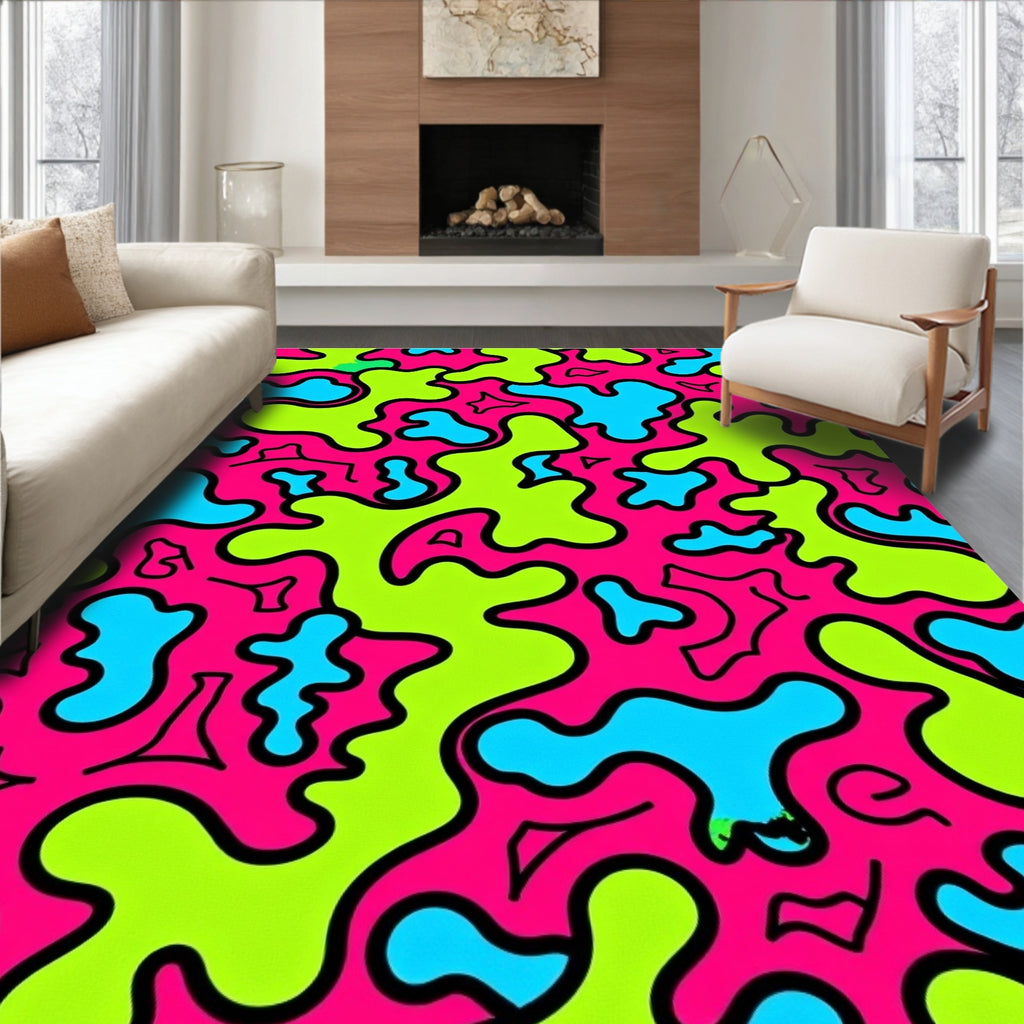 Abstract Amorphous Bright Pattern Rug