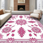 Floral Mandala Patterned Pink Rug