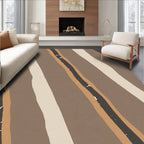 Wavy Abstract Earth Tone Stripe Rug