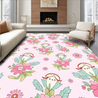 Pink Floral Ghost Garden Rug