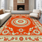 Ornate Mandala With Floral Accents Rug