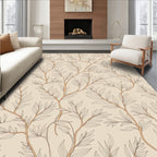Serene Botanical Line Art Pattern Rug