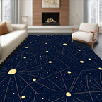 Geometric Starburst Blue Pattern Rug