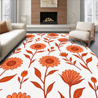 Retro Floral Pattern Rug