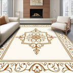 Classic Floral Scroll Border Design Rug