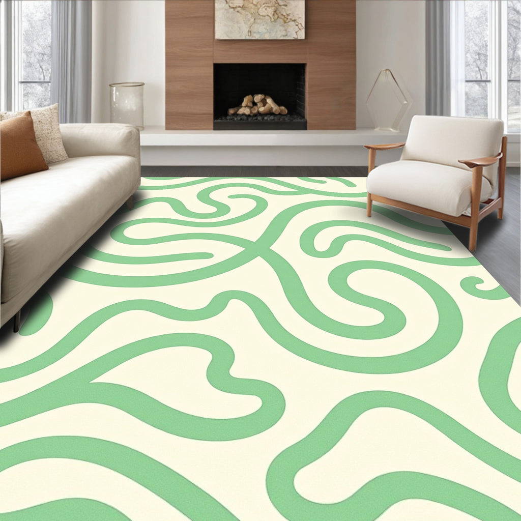 Swirling Lines Abstract Pattern Rug