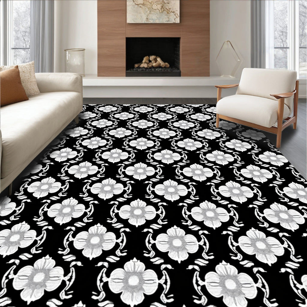Classic Floral Scrollwork Pattern Rug