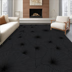 Dark Floral Sunburst Motif Rug