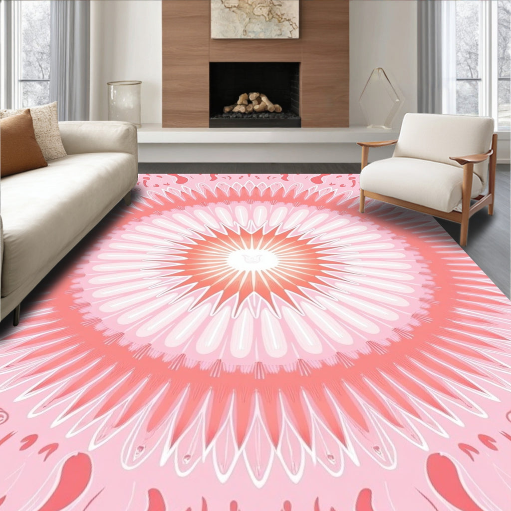 Pink Floral Mandala Radiance Rug