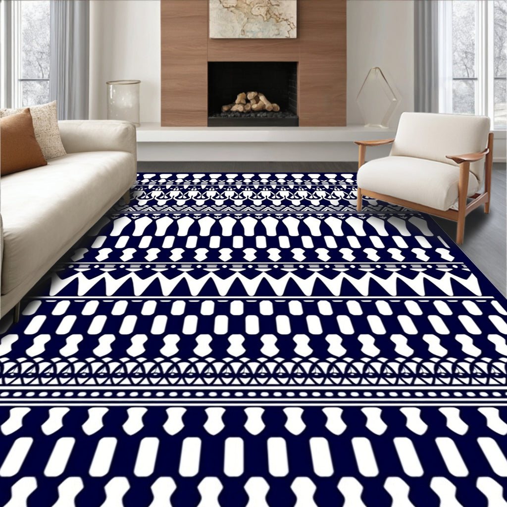 Tribal Geometric Striped Pattern Rug