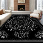 Ornate Mandala White Pattern Rug