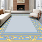 Ornate Gold Blue Art Style Rug