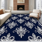 Classic Damask Floral Pattern Rug