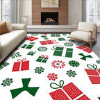 Classic Red Green Gift Boxes Rug