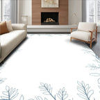 Soft Blue Vine Leaf Border Rug