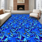 Vibrant Blue Abstract Animal All-Over Rug
