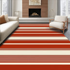 Terracotta Stripe Pattern Rug