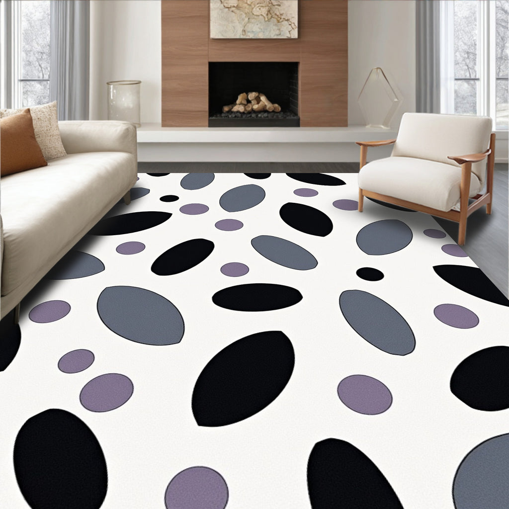 Abstract Oval Circle Pattern Rug