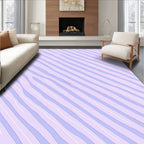 Soft Pastel Diagonal Stripe Pattern Rug