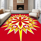 Bold Floral Yellow And White Design Rug