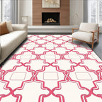 Pink Quatrefoil Pattern Accent Rug