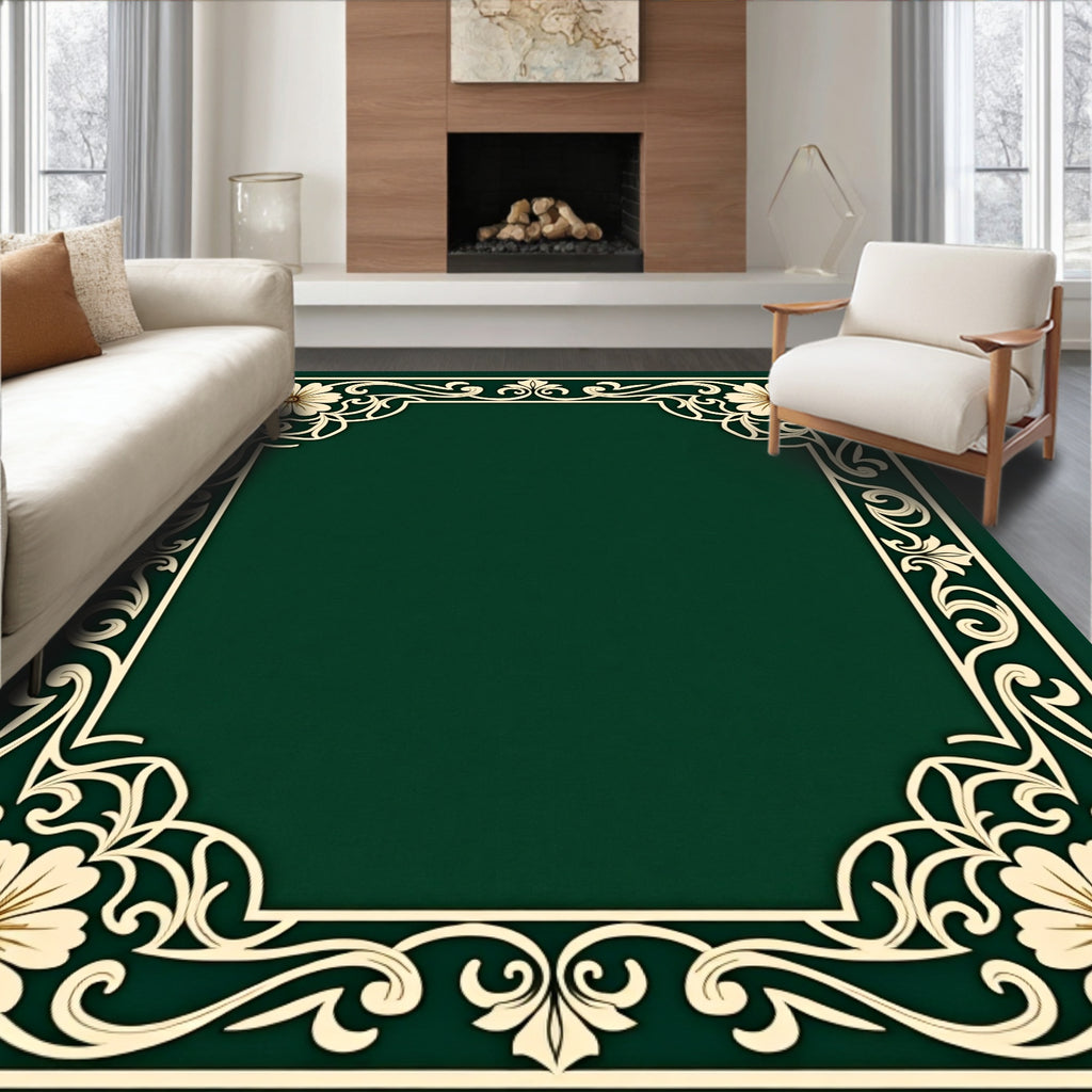 Elaborate Floral Vine Frame Rug