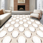 Neutral Hue Geometric Shape Pattern Rug