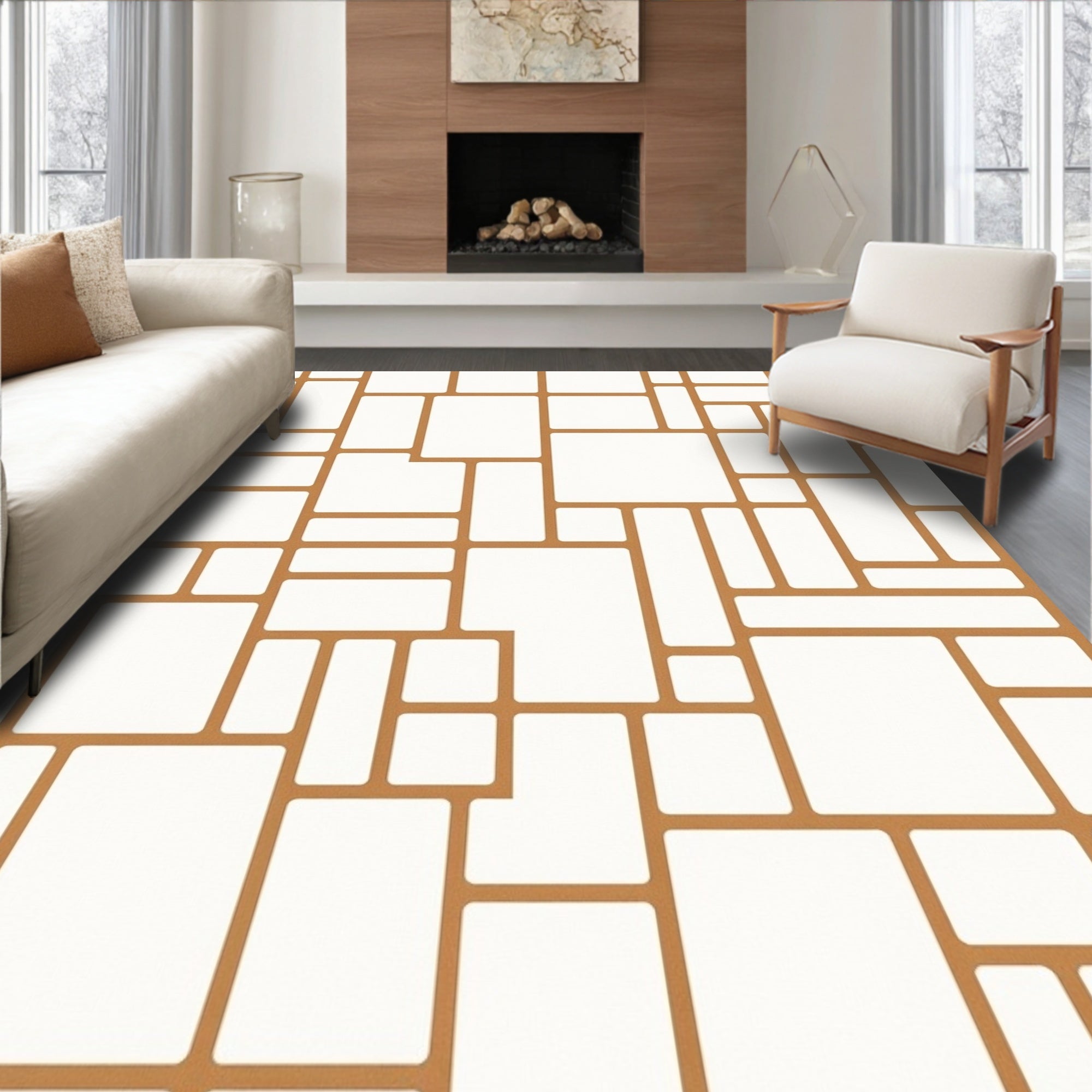 Modern Geometric Forms Rug