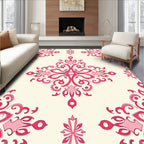 Ornate Pink Swirls Floral Pattern Rug