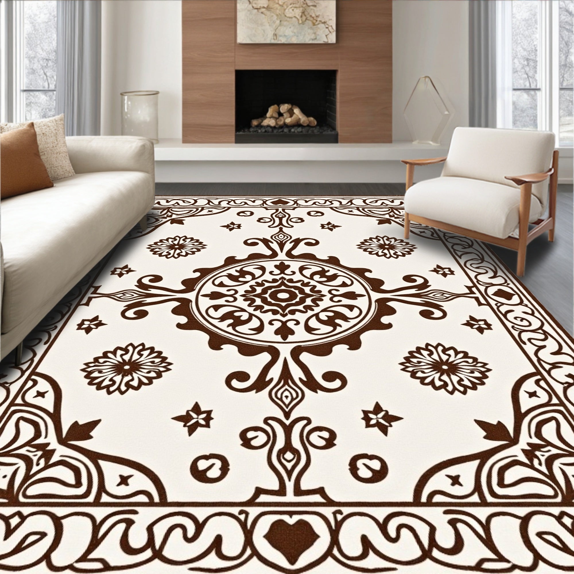 Ornate Central Medallion Style Rug