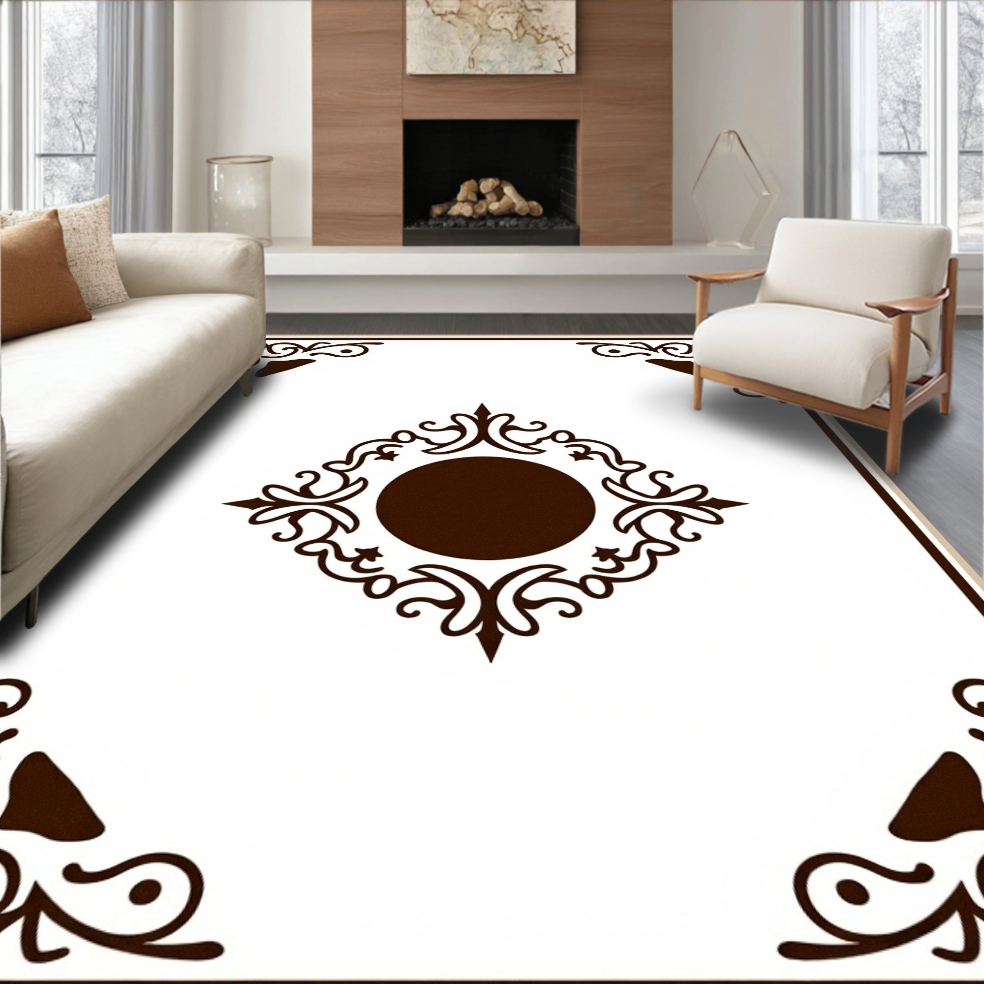 Ornate Geometric Mandala Design Rug