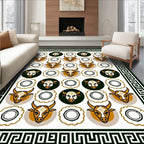 Taurus Heads Geometric Border Rug