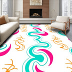 Vibrant Abstract Swirls Pattern Rug