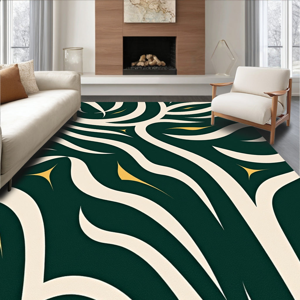 Abstract Organic Swirl Pattern Rug